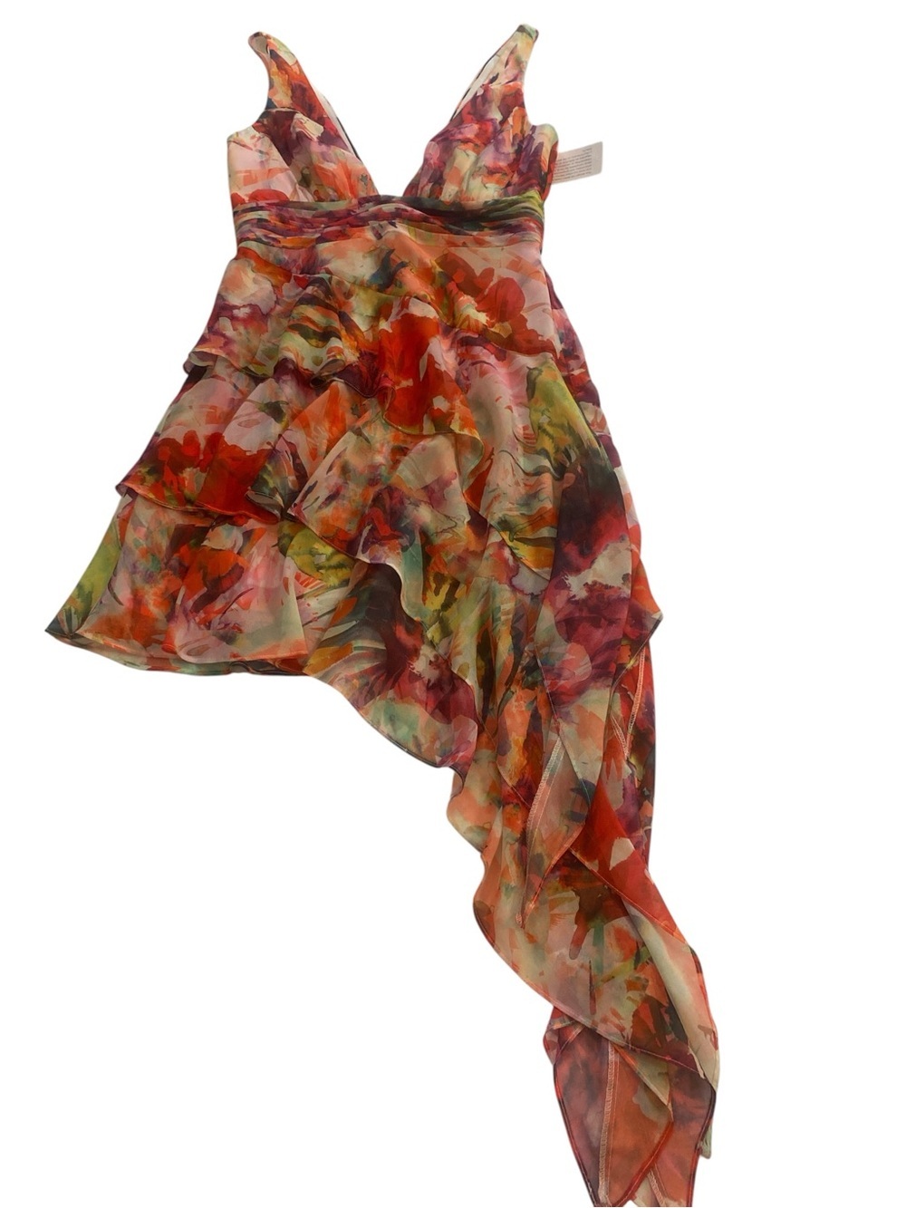 Liv Foster Women’s Printed Chiffon Asymmetrical High Low Sleeveless Dress size 8